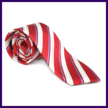 Paul Williams red thick striped silk tie