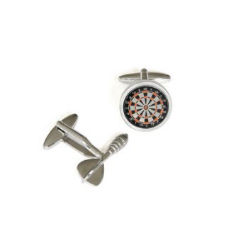 Dart board and dart cufflink