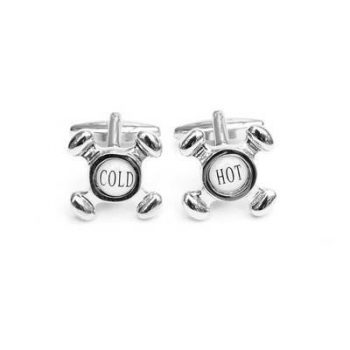 Plumber Silver Tap Design Cufflinks