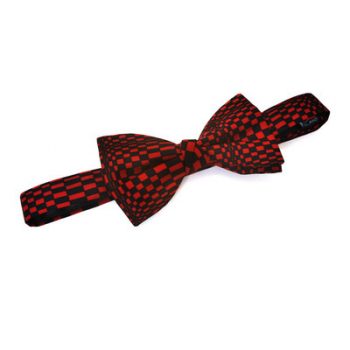 Red and black kaleidoscope cotton novelty ready tied bow tie