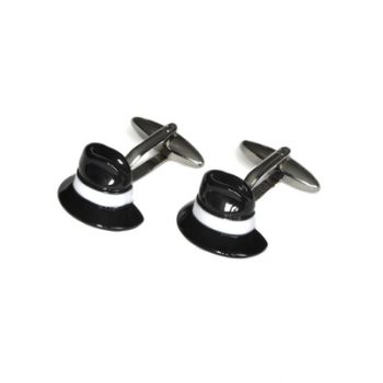 Stylish Black Hat Cufflinks