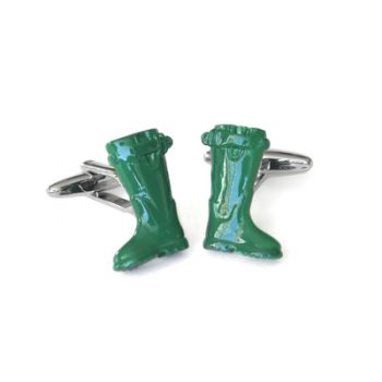 Green Wellington Boot Cufflinks