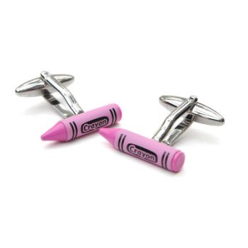 Pink Crayon Cufflinks