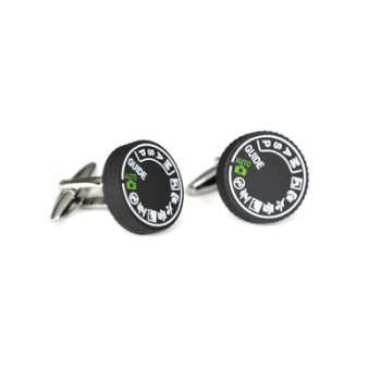 Novelty Box Brownie Camera Dial Cufflinks