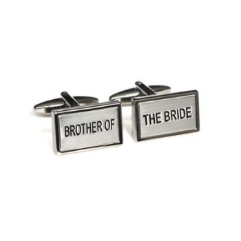 Wedding Brother of the Bride Rectangle Cufflinks