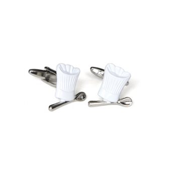 Chefs hat and spoon cufflink