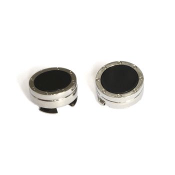 Port Hole Design Black Button Covers