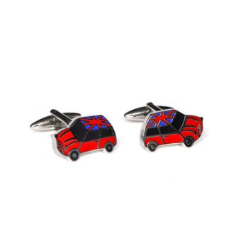 Union Jack Red Mini Cooper Design Cufflinks