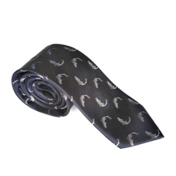 Paul Williams Navy Blue Leaping Salmon Design Silk Tie