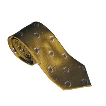 Paul Williams Gold Pheasent design Silk Tie
