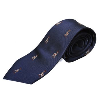 Paul Williams Navy Blue Designer Stag design Silk Tie