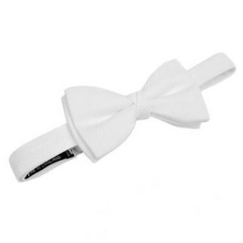 Cambridge White cotton pique, marcella, ready tied bow tie