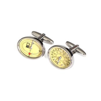 Gold Car Dial Cufflinks