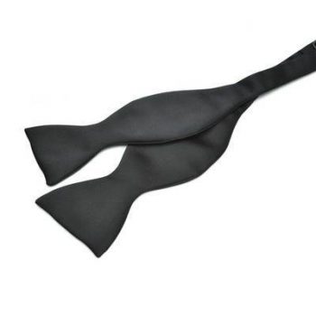 Cambridge black Silk Satin  self tie bow tie