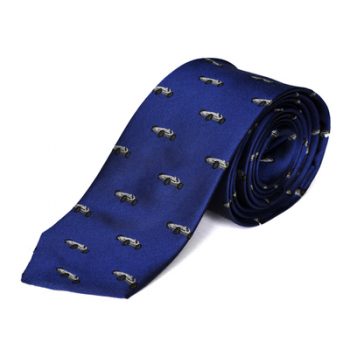 Paul Williams Royal Blue With Silver Car design Silk Tie