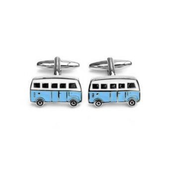 Blue  Camper Van Cufflinks