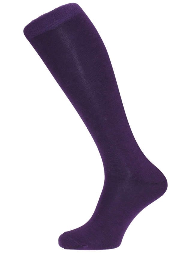 Horizon Mens Dress Socks Long Purple Barker Formalwear