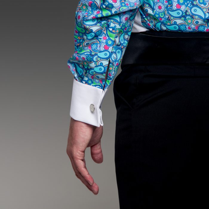 Blue Paisley Fun Back Patterned Dress Shirt - Image 6