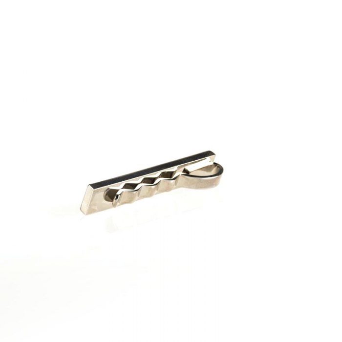 Silver  Tie Clip Textured - Image 2