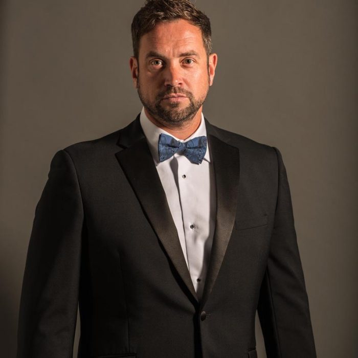 Navy Paisley Cotton Ready Tied Bow Tie - Image 5