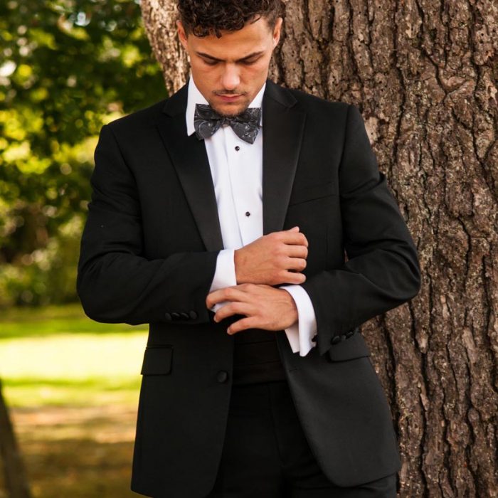 Grey Paisley Cotton Ready Tied Bow Tie