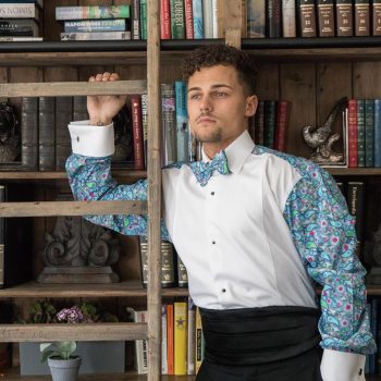 Blue Paisley Fun Back Patterned Dress Shirt