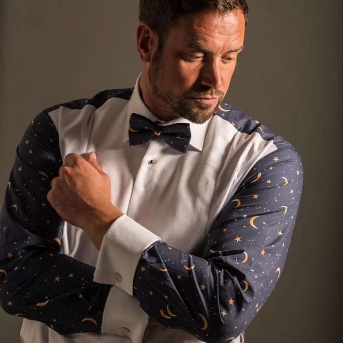 Moon & Stars Cotton Ready Tied Bow Tie