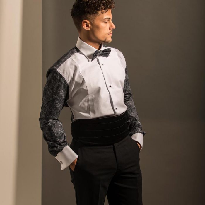 Grey Paisley Fun Back Patterned Dress Shirt - Image 2