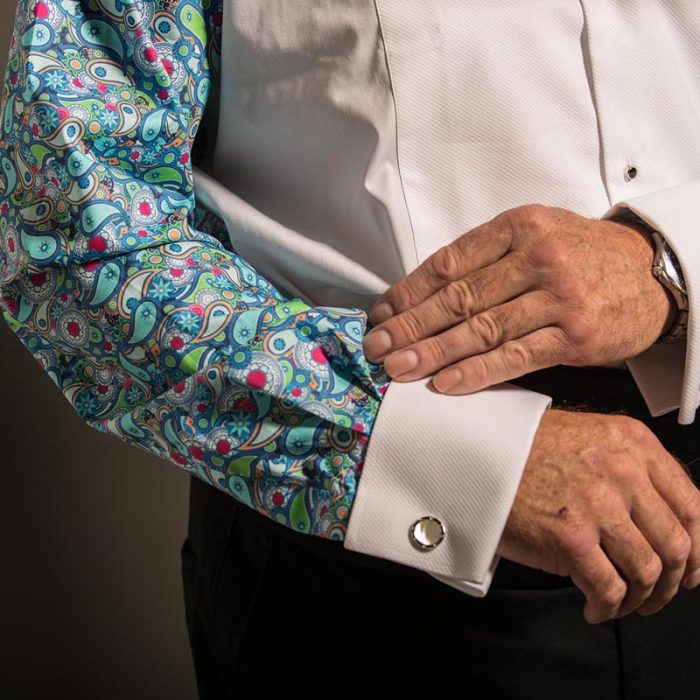 Blue Paisley Fun Back Patterned Dress Shirt - Image 5