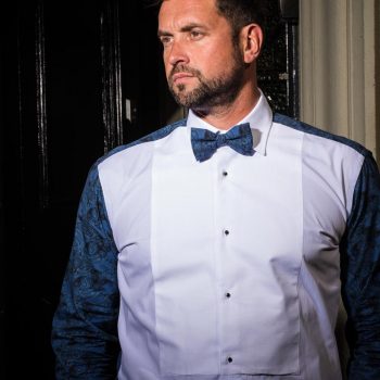 Navy Paisley Fun Back Patterned Dress Shirt
