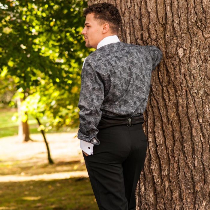 Grey Paisley Fun Back Patterned Dress Shirt